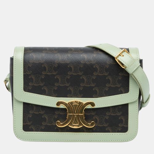 Celine Brown/Green Teen Triomphe Coated Canvas Crossbody - Celine - Modalova