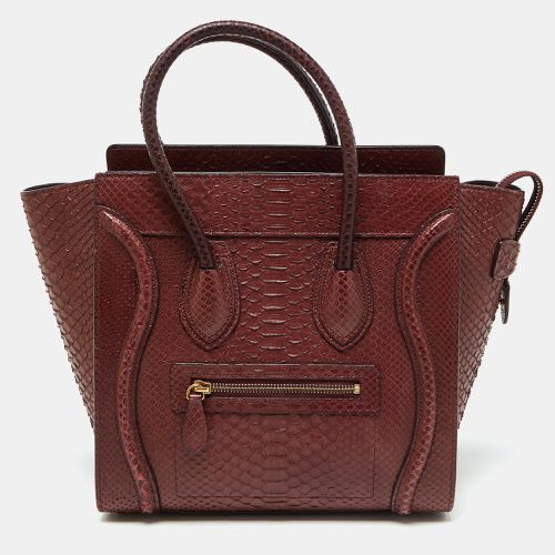 Celine Dark Burgundy Python Micro Luggage Tote - Celine - Modalova