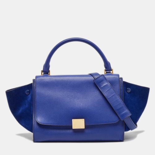 Celine Blue Leather and Suede Small Trapeze Top Handle Bag - Celine - Modalova