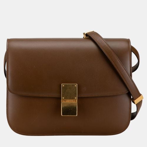 Celine Brown Medium Calfskin Classic Box - Celine - Modalova