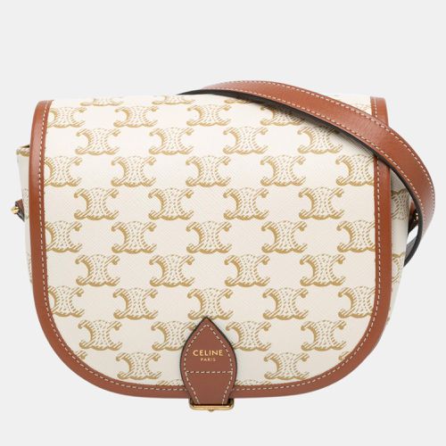 Celine White Medium Triomphe Folco Bag - Celine - Modalova