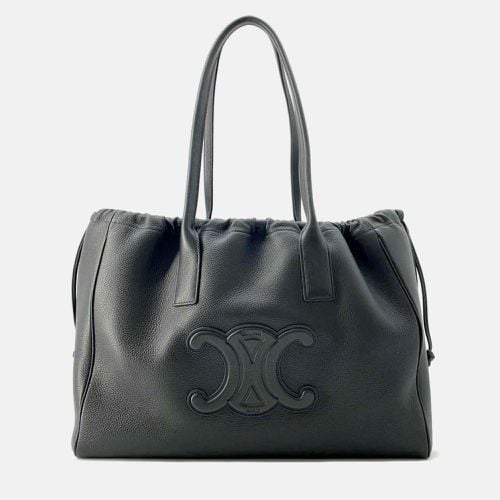 Celine Black Calf Leather Cabas Drawstring Cuir Triomphe Tote Bag - Celine - Modalova