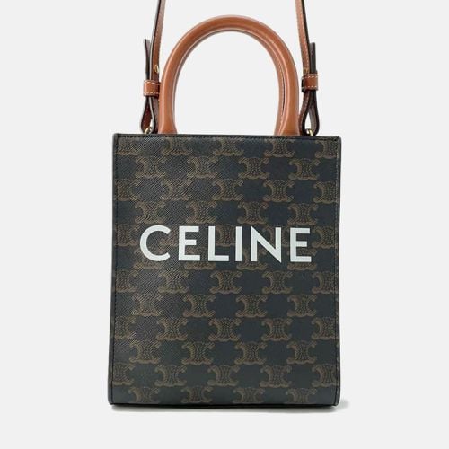 Celine Tan PVC Leather Triomphe Canvas Vertical Cabas Size Mini - Celine - Modalova