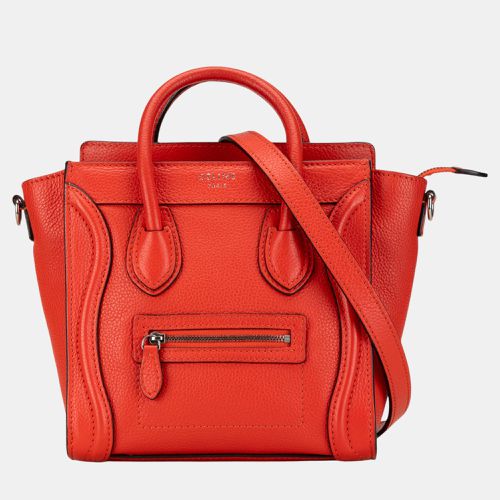 Celine Red Nano Luggage Tote Leather Satchel - Celine - Modalova