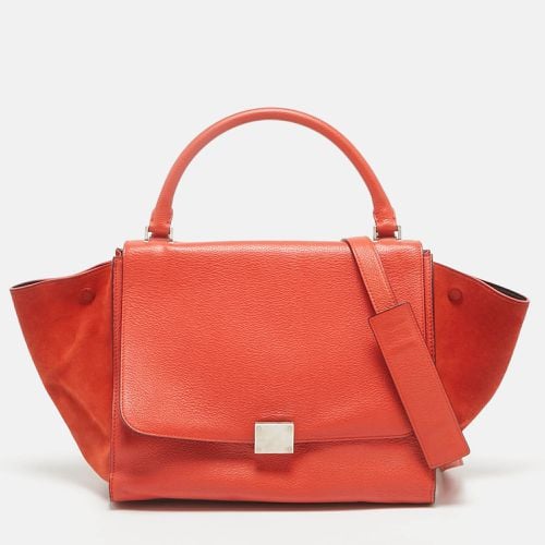 Celine Orange Leather and Suede Medium Trapeze Top Handle Bag - Celine - Modalova