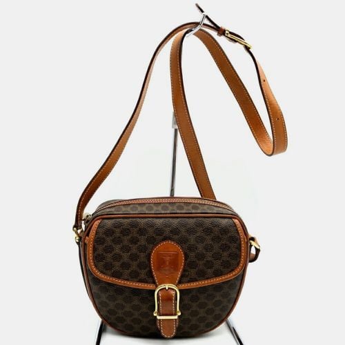 Celine Leather Brown Macadam Shoulder Bag - Celine - Modalova