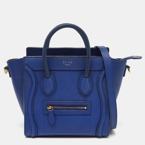 Celine Blue Leather Nano Luggage Tote - Celine - Modalova