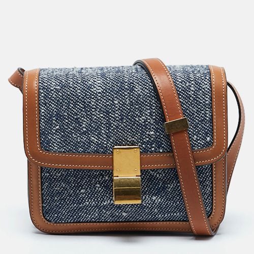 Brown Denim and Leather Teen Box Flap Bag - Celine - Modalova