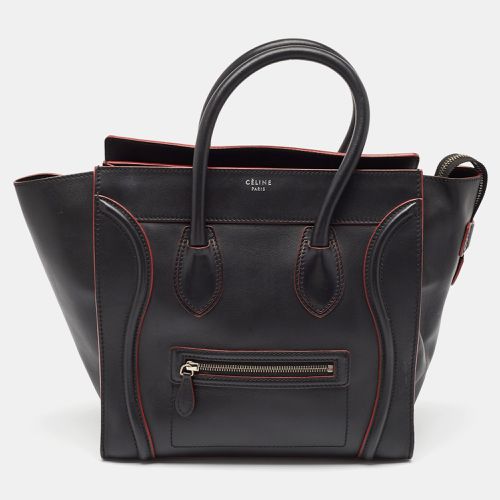 Celine Black/Red Leather Mini Luggage Tote - Celine - Modalova