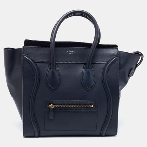 Celine Navy Blue Leather Mini Luggage Tote - Celine - Modalova