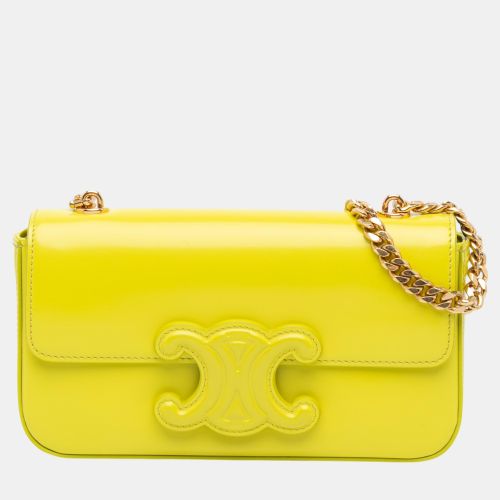 Celine Yellow Triomphe Calfskin Cuir Chain Shoulder Bag - Celine - Modalova