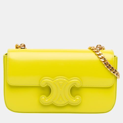 Celine Yellow Triomphe Calfskin Cuir Chain Shoulder Bag - Celine - Modalova