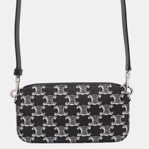 Celine Black/Silver Leather Horizontal Shoulder Pouch bag - Celine - Modalova