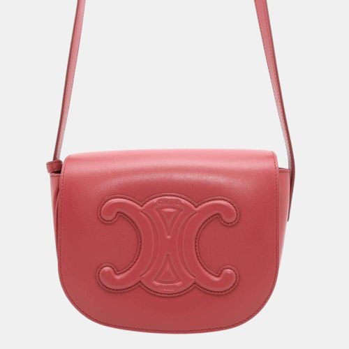 Celine Lipstick Calf Leather Folco Cuir Triomphe Shoulder Bag - Celine - Modalova