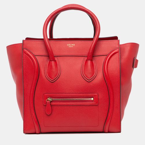 Celine Red Mini Leather Luggage Tote - Celine - Modalova