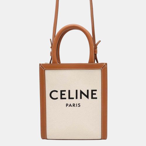 Celine Beige/Brown Canvas/Leather Mini Vertical Shoulder Bag - Celine - Modalova