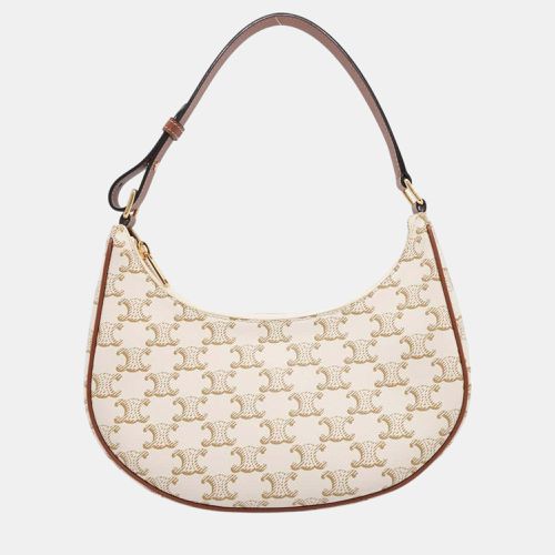 Celine White/Brown Pvc/Calf Leather Triomphe Ava Shoulder Bag - Celine - Modalova