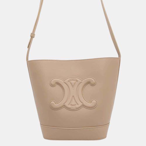 Celine Triomphe Shoulder Bag Beige Leather - Celine - Modalova