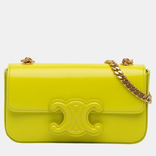 Celine Yellow Triomphe Calfskin Cuir Chain Shoulder Bag - Celine - Modalova