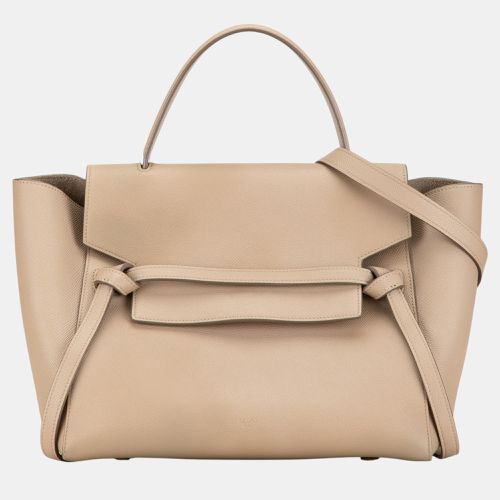 Celine Beige Micro Belt Leather Satchel - Celine - Modalova