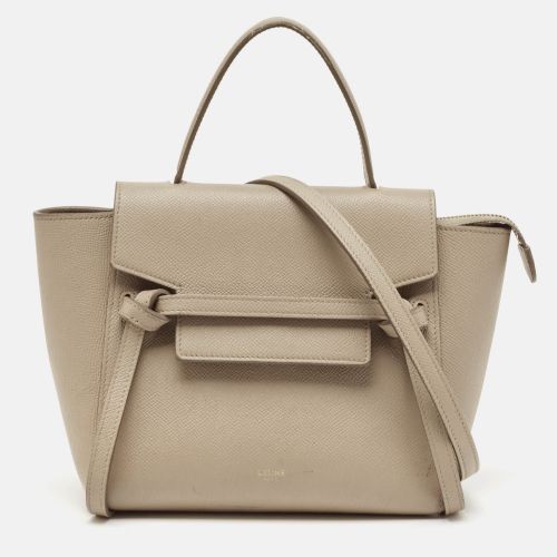 Celine Beige Leather Nano Belt Top Handle Bag - Celine - Modalova