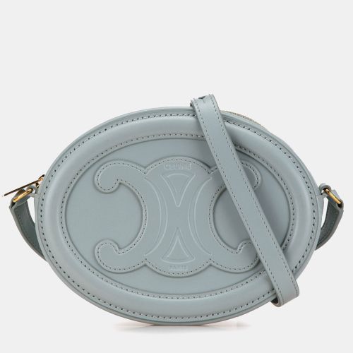 Celine Blue Small Calfskin Cuir Triomphe Oval Crossbody Bag - Celine - Modalova