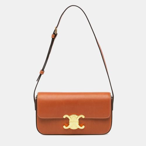 Celine Brown Leather Triomphe Claude Shoulder Bag - Celine - Modalova