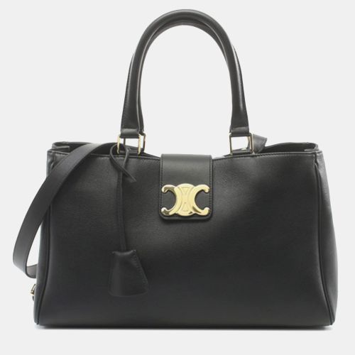 Celine Black Medium Supple Calfskin Appoline Satchel - Celine - Modalova