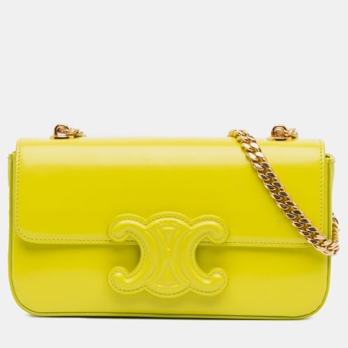 Celine Yellow Triomphe Calfskin Cuir Chain Shoulder Bag - Celine - Modalova