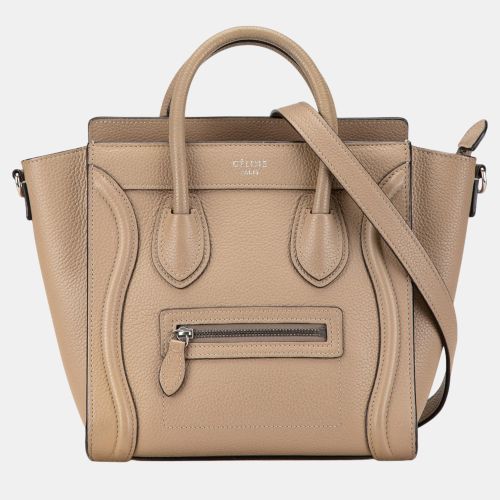 Celine Brown Nano Leather Luggage Tote - Celine - Modalova