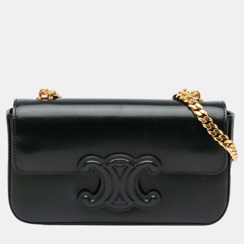 Celine Black Calfskin Cuir Triomphe Chain Shoulder Bag - Celine - Modalova