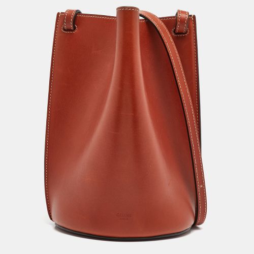 Celine Brown Leather Mini Pinched Bucket Bag - Celine - Modalova