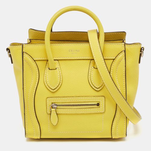 Celine Yellow Leather Nano Luggage Tote - Celine - Modalova