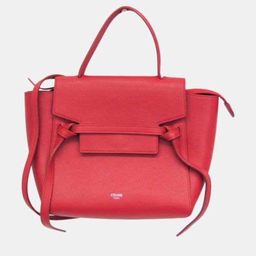 Celine Red Leather Nano Handbag - Celine - Modalova