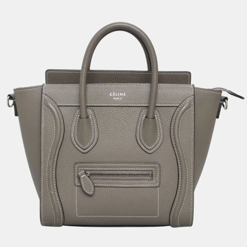 Celine Grey Leather Nano Luggage Tote Bag - Celine - Modalova