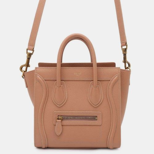 Celine Desert Rose Leather Luggage Nano Tote Bag - Celine - Modalova