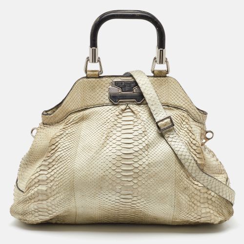 Celine Cream Python Frame Satchel - Celine - Modalova