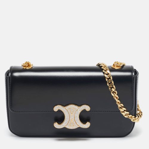 Leather Crystal Embellished Claude Shoulder Bag - Celine - Modalova