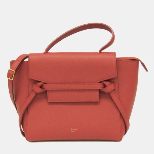 Belt Bag Nano Leather Red Shoulder Bag - Celine - Modalova