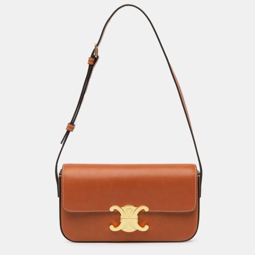 Celine Brown Leather Triomphe Claude Shoulder Bag - Celine - Modalova