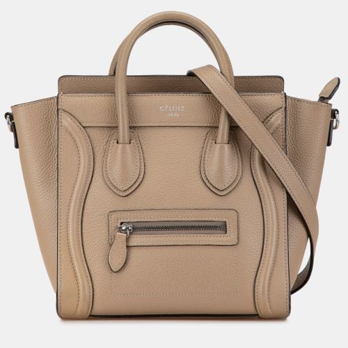 Celine Brown Nano Leather Luggage Tote Bag - Celine - Modalova