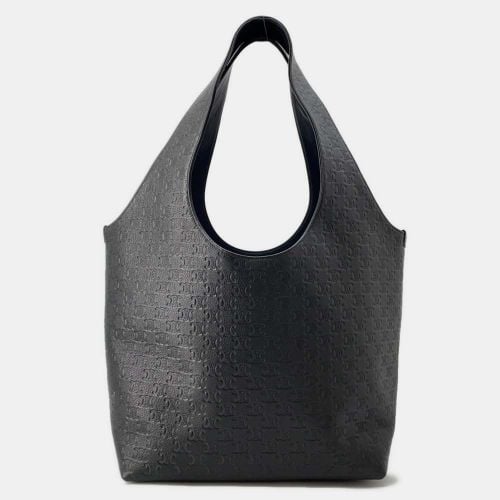 Celine Black Calf Leather Triomphe Shopper Cabas Tote Bag - Celine - Modalova