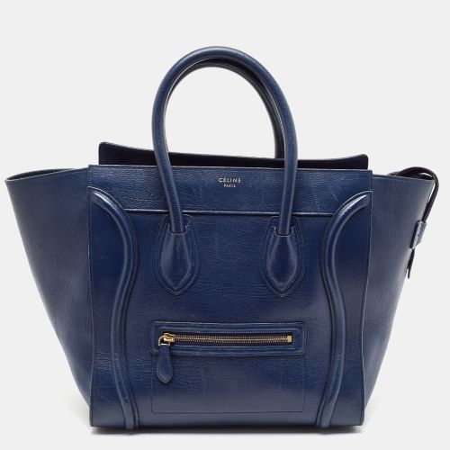 Navy Leather Mini Luggage Tote - Celine - Modalova