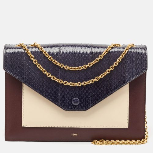 Tricolor Leather and Python Pocket Envelope Shoulder Bag - Celine - Modalova