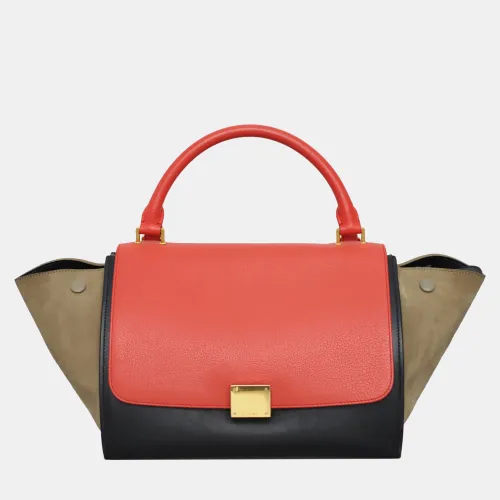 Celine Tri-Color Calfskin Leather Medium Trapeze Bag - Celine - Modalova