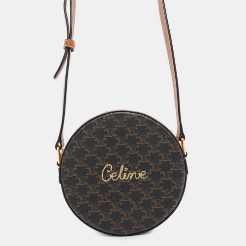 Celine Triomphe Round Tan PVC Coated Canvas Shoulder Bag - Celine - Modalova