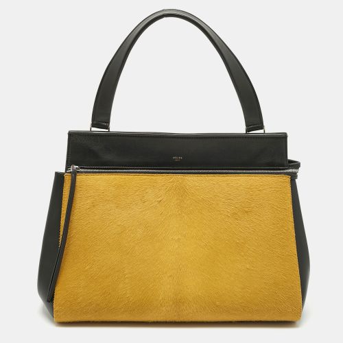 Celine Yellow/Black Calf Hair and Leather Large Edge Top Handle Bag - Celine - Modalova