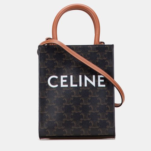 Celine Brown Mini Triomphe Coated Canvas Vertical Cabas Satchel - Celine - Modalova