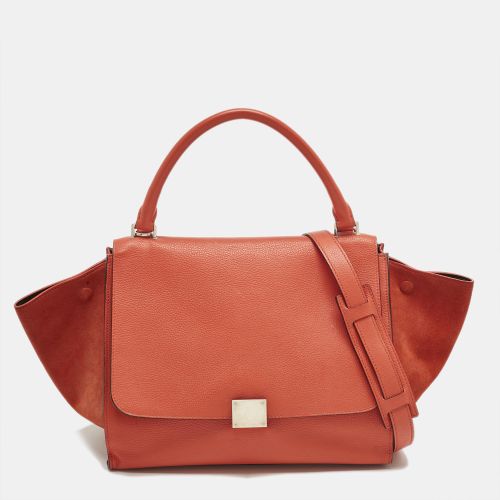 Celine Orange Leather and Suede Medium Trapeze Top Handle Bag - Celine - Modalova