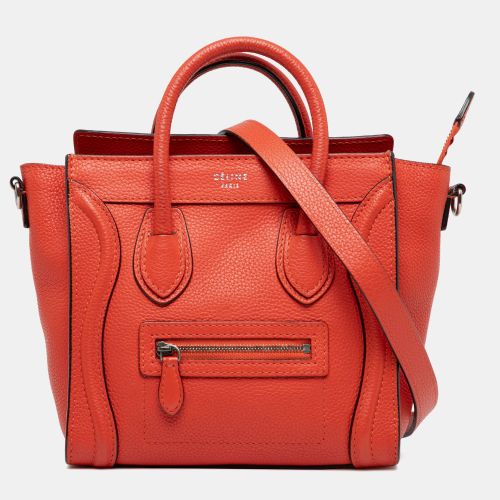 Celine Orange Nano Leather Luggage Tote - Celine - Modalova
